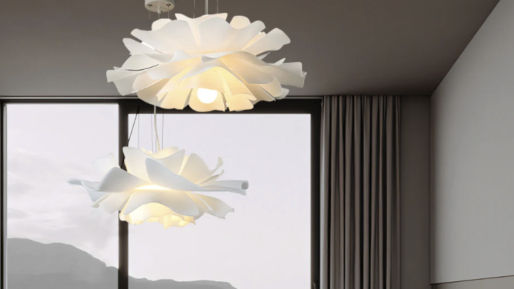 Schöner nordischer weißer Lotus-Kronleuchter für Schlafzimmer