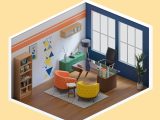 Photo geometric workspace table lamp